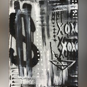 Abstract Black and White Art Canvas